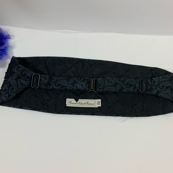 Robert Talbott Belt Black Silk Cumberbund Paisley - Picture 4 of 5